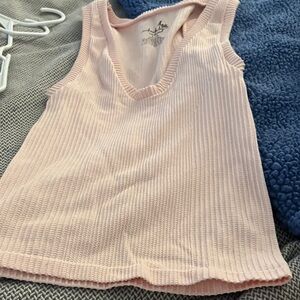 Free People Light Pink Ribbed Tank Top